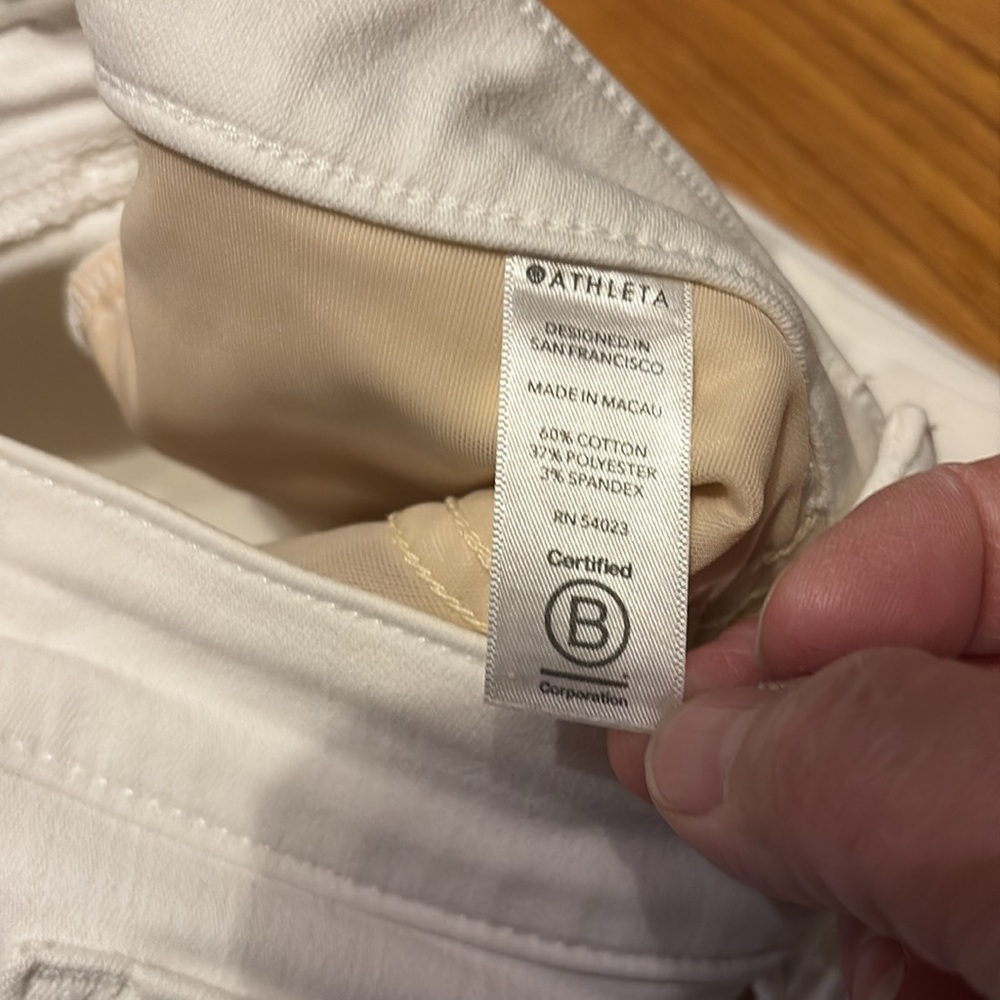 EUC Sz 4P Athleta Women's Cream Skinny stretch Jeans - Picture 3 of 6